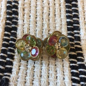 Anthropologie flower earrings multicolored